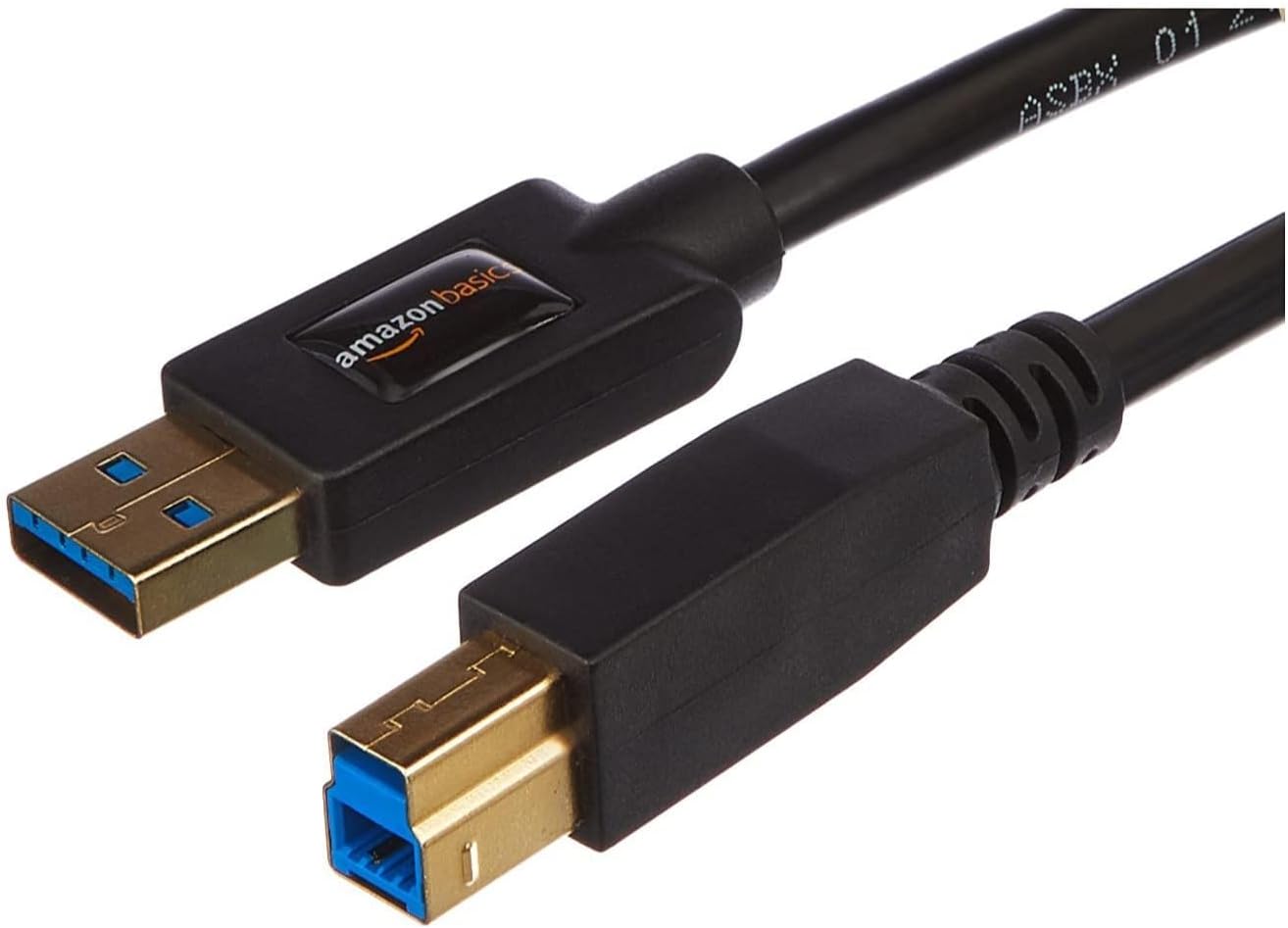 Detalle de Amazonベーシック XEQI USB 3.0ケーブル 1.8m Type Aオス・Type Bオス ブラック