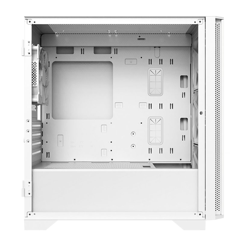 Detalle 2 de Montech Air 100: Torre Micro-ATX ARGB Blanca, diseño minimalista y buen flujo de aire