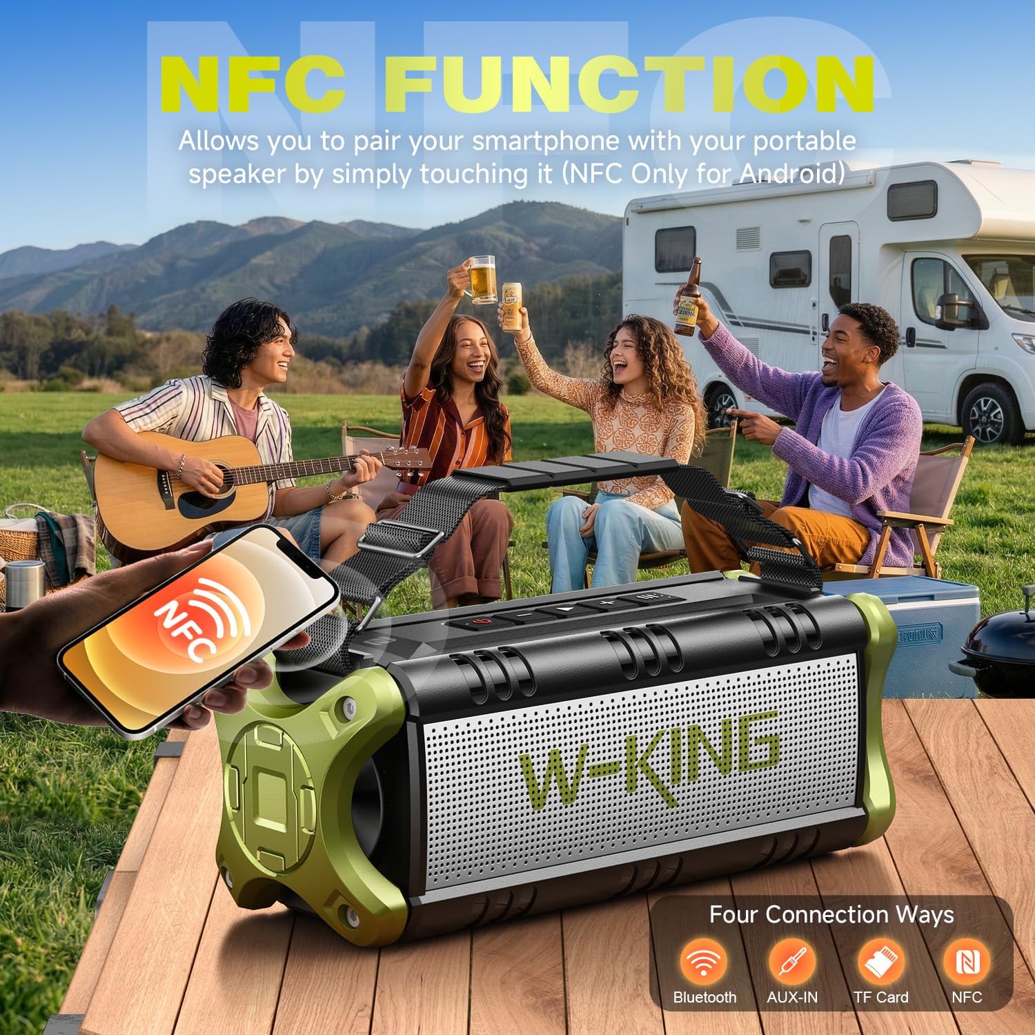 Thumbnail 6 de W-KING D8 90W Portable Bluetooth Speaker with Dual Subwoofers and IPX6