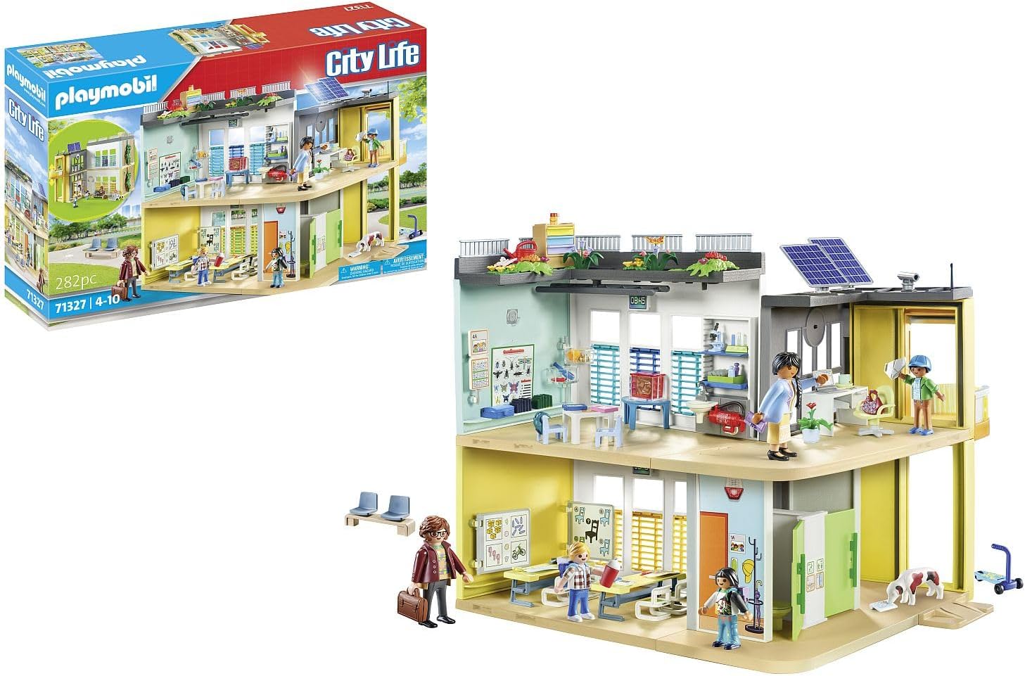 PLAYMOBIL City Life Große Schule 71327 – Pädagogisches Rollenspiel für Kinder ab 5 Jahren