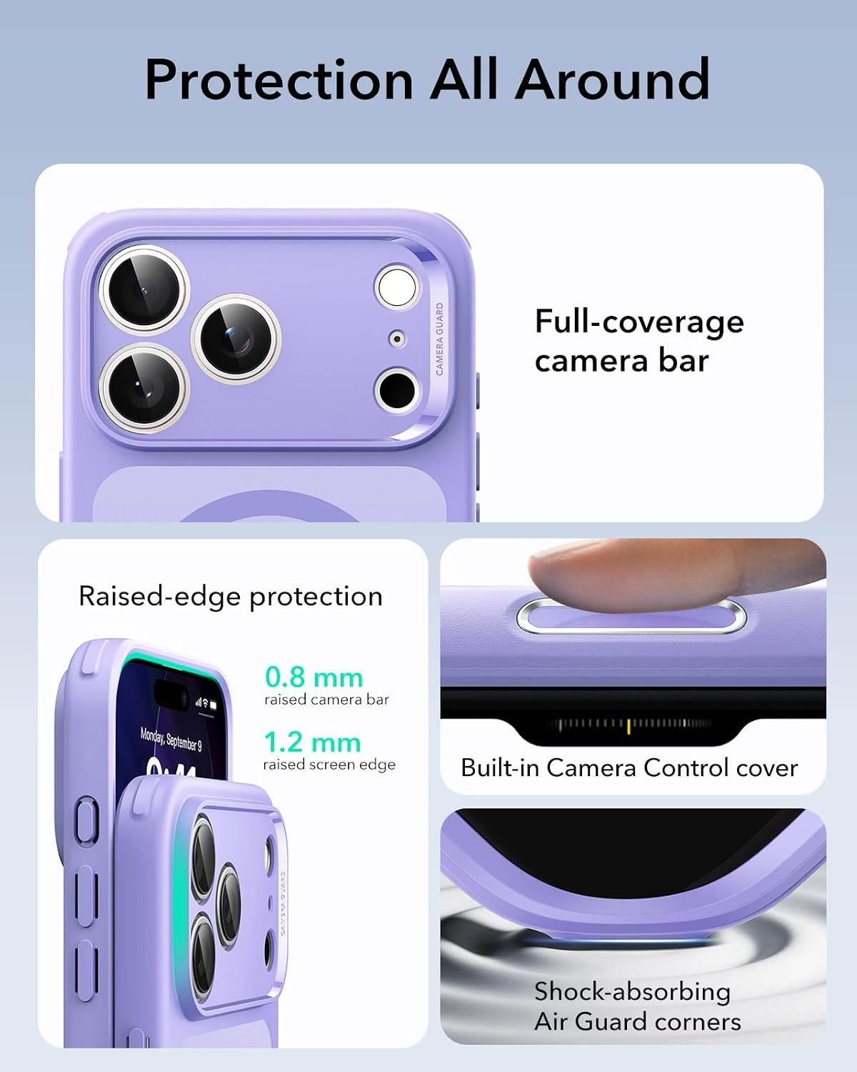 Thumbnail 2 de ESR for iPhone 17 Pro Case | Military-Grade Hybrid Protection in Frosted Purple
