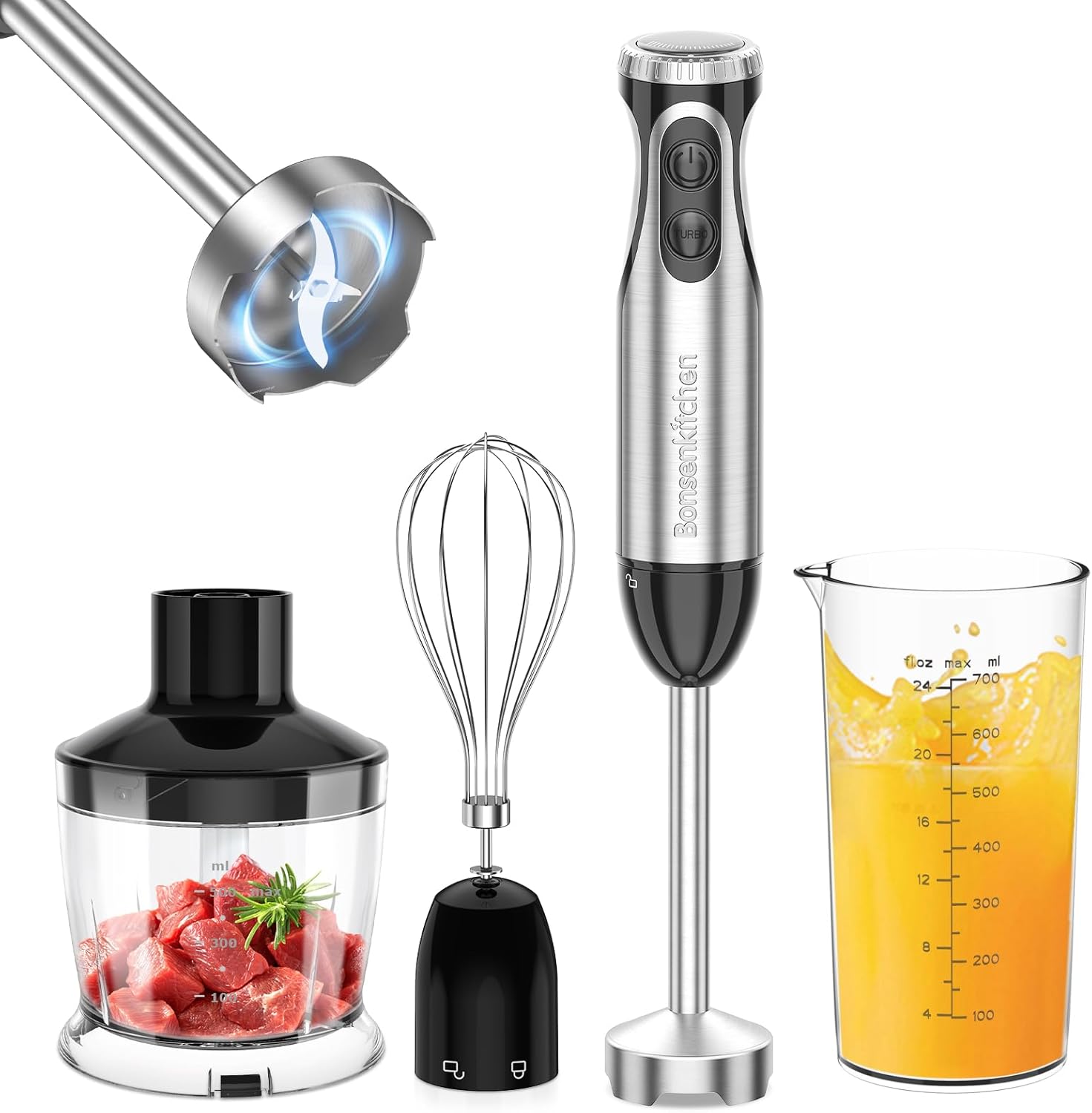 Detalle de Bonsenkitchen HB3203 1000W Stabmixer 🥣