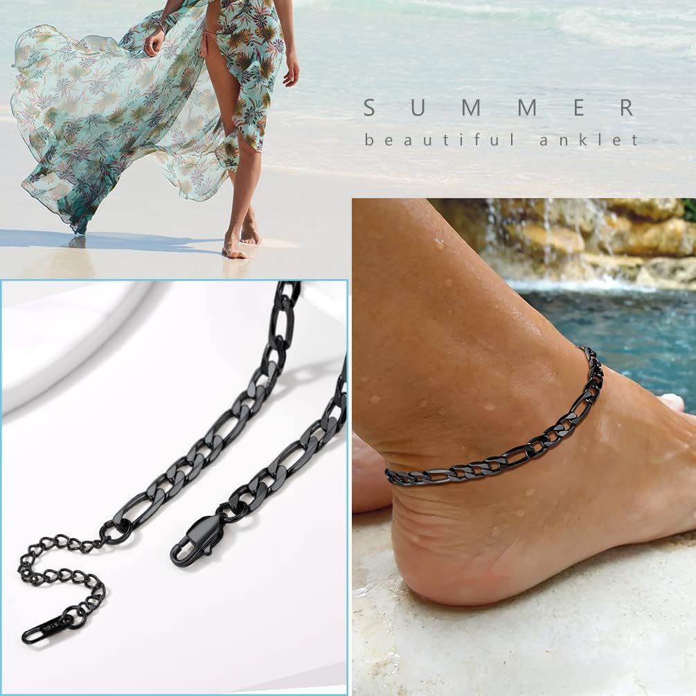 Thumbnail 3 de PROSTEEL Cavigliera a Catena Regolabile Set Impilabili – Estetica Tricolore, Minimalismo per Vacanze al Mare