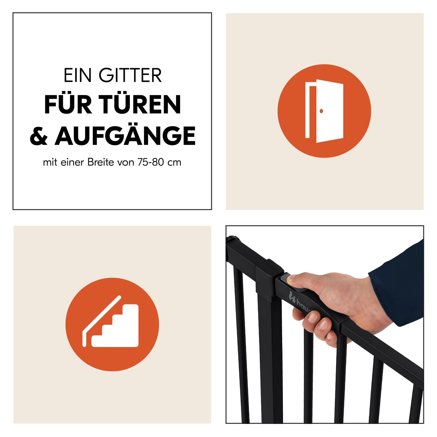 Detalle 2 de hauck Open N Stop 2 Treppenschutzgitter 96–101 cm 🚪