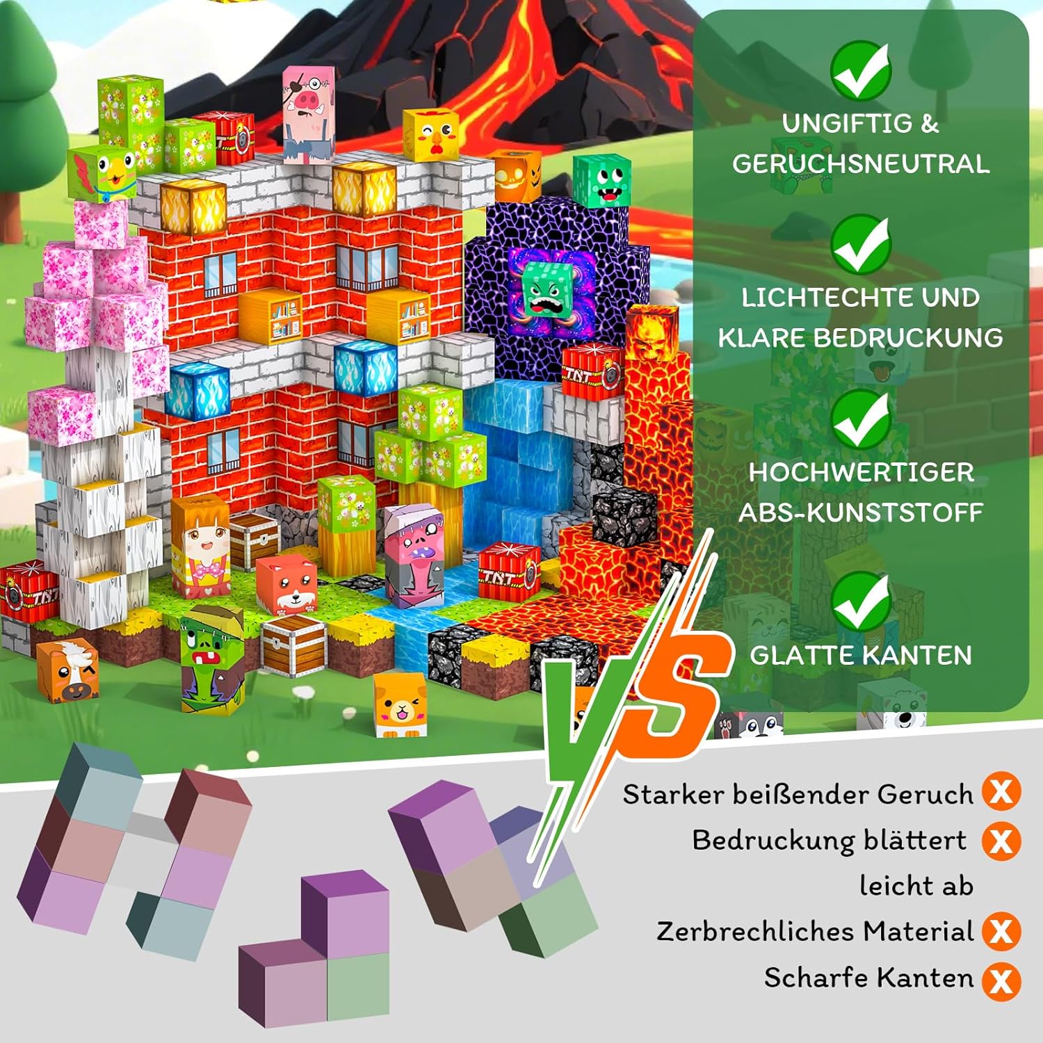 Detalle de Magnetische Bausteine 330 PCS – 2 cm Magnetbausteine für Kinder ab 3 Jahre