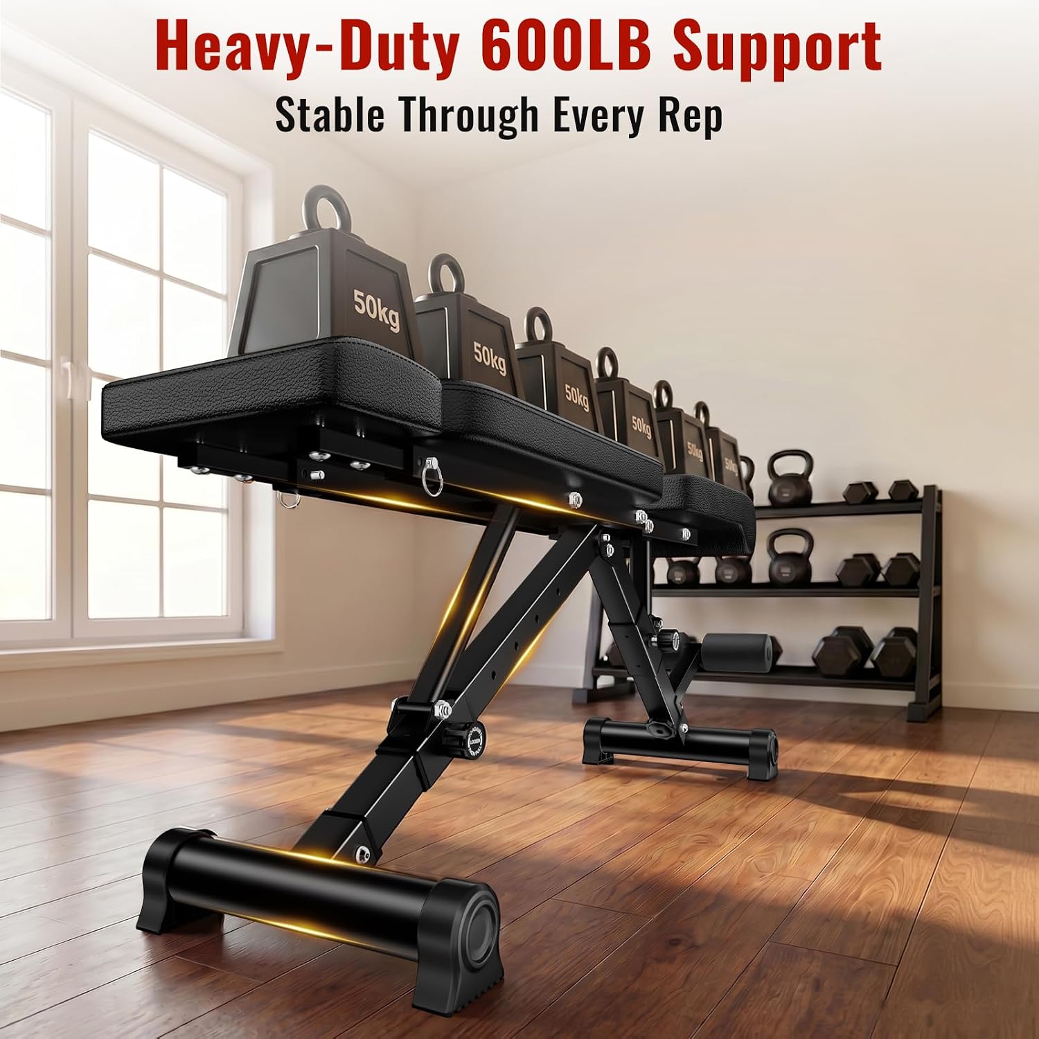 Detalle de HEROGIFT Adjustable Weight Bench 144 Positions