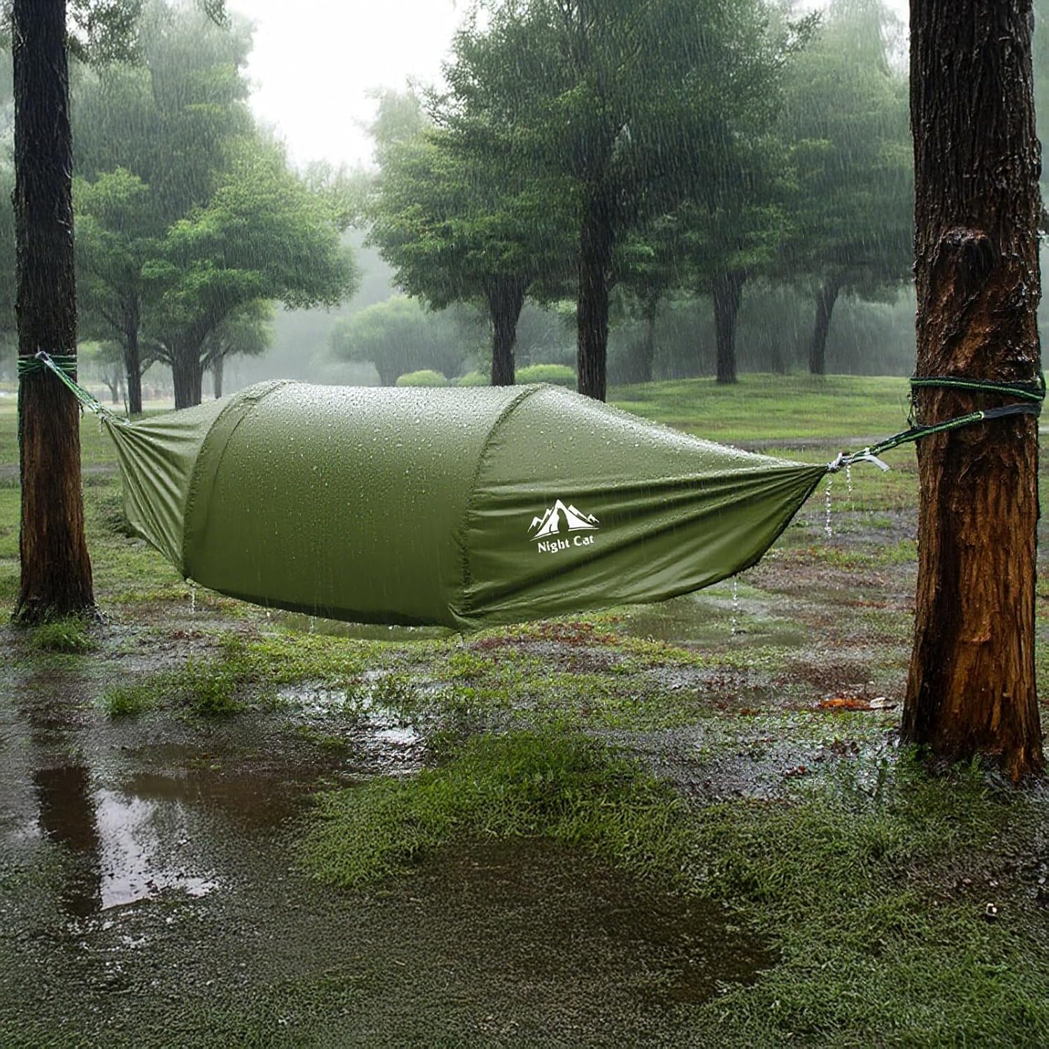 Detalle de Night Cat Amaca-Tenda con Zanzariera Impermeabile: soluzione 3-in-1 per escursionismo e campeggio