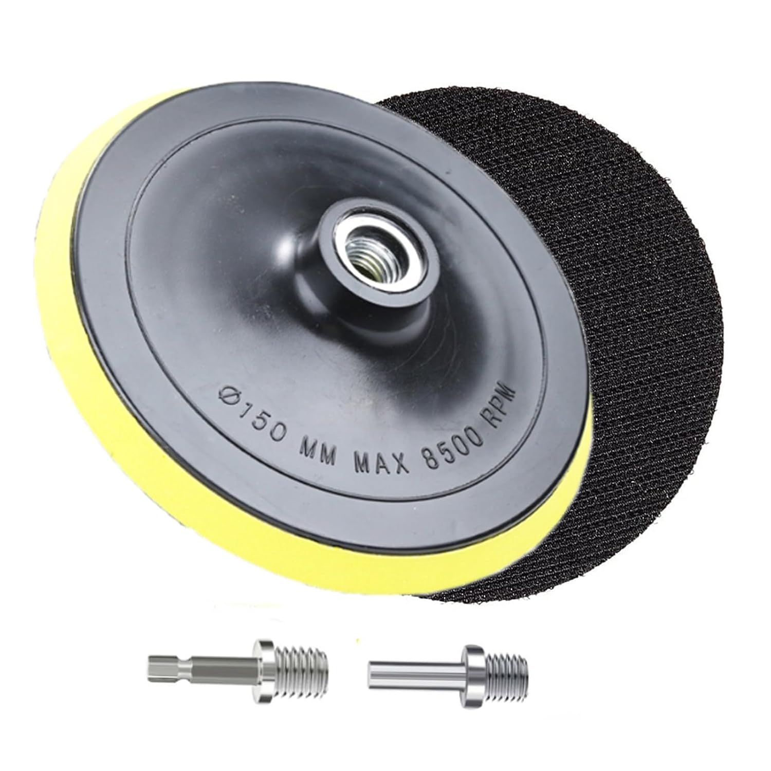 Detalle de HOTCKB FER72 150 mm klittenband-steunschijven met M14-adapters, 8.500 rpm