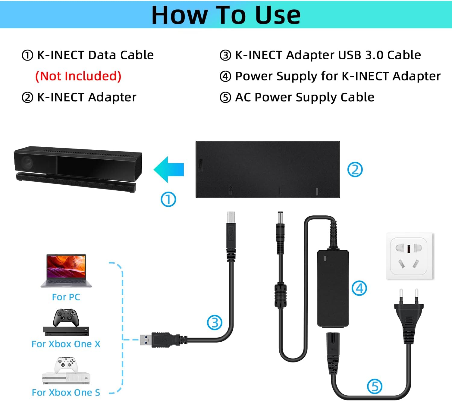 Thumbnail 4 de Mcbazel Kinect Adapter für Kinect 2.0 Sensor