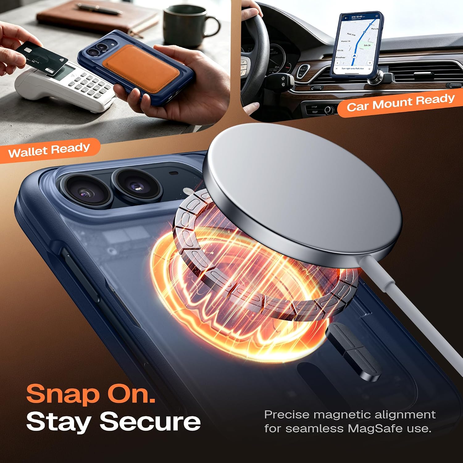 Detalle 2 de MOBOSI iPhone Duo Case with MagSafe, Kickstand and Privacy Screen Protector