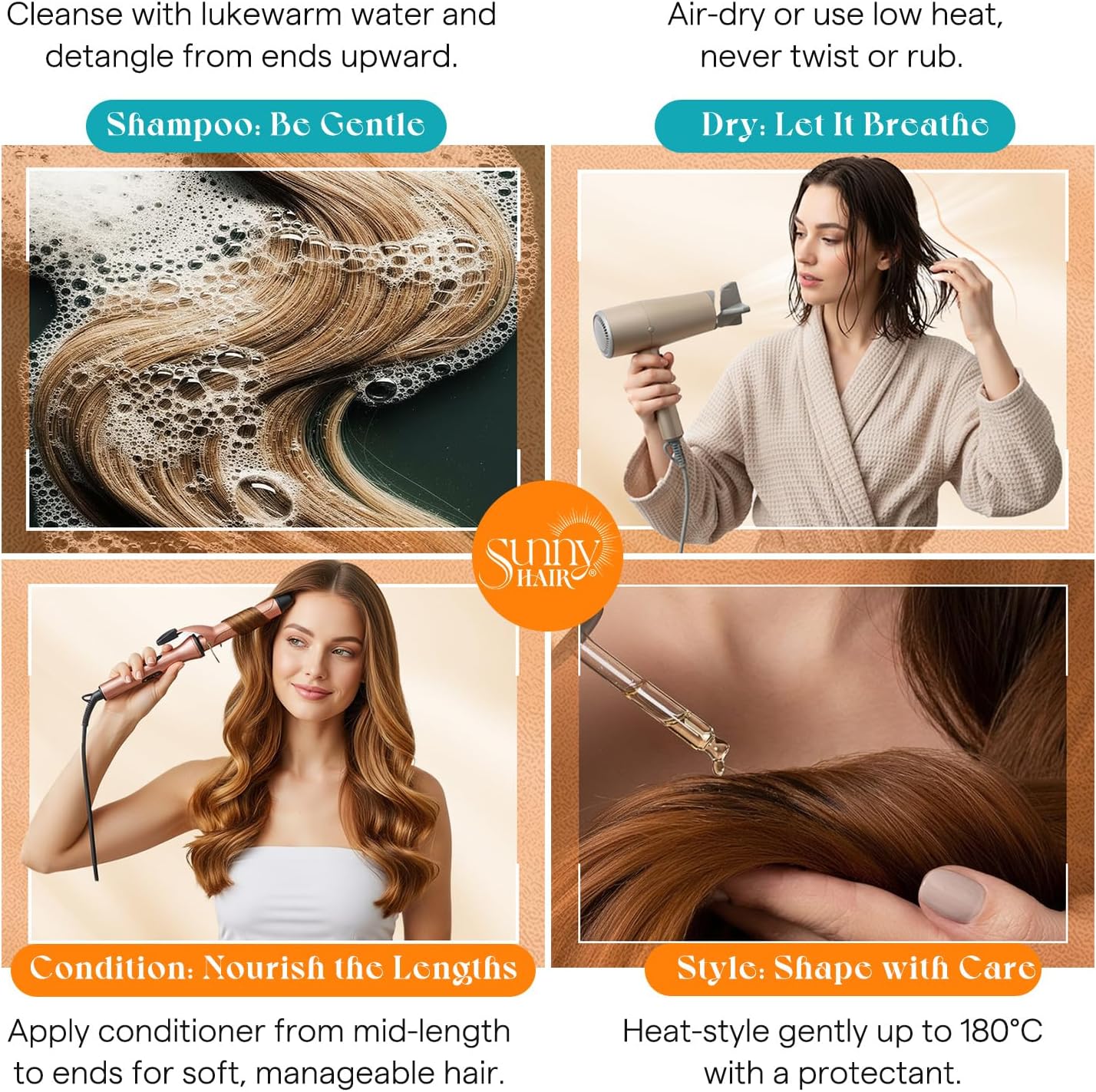 Thumbnail 6 de Sunny Hair CP_2-2-6_14_2 Remy Human Hair Clip-In Extensions, 14-Inch Balayage