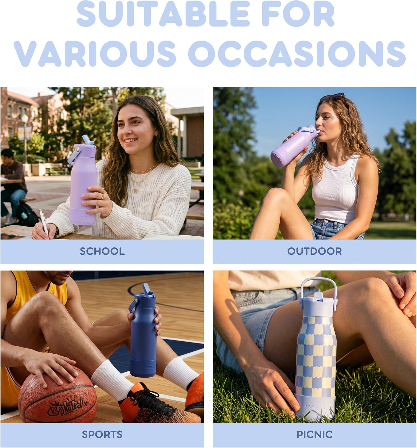 Thumbnail 6 de J World insulated stainless steel water bottle, 22oz