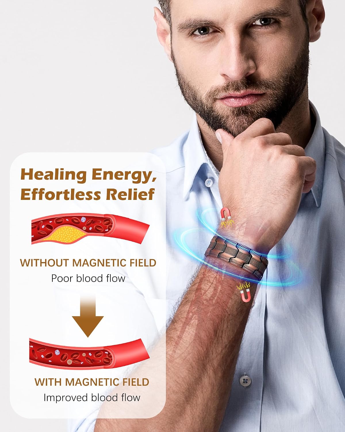 Detalle 2 de Jeracol copper magnetic bracelets, 3X