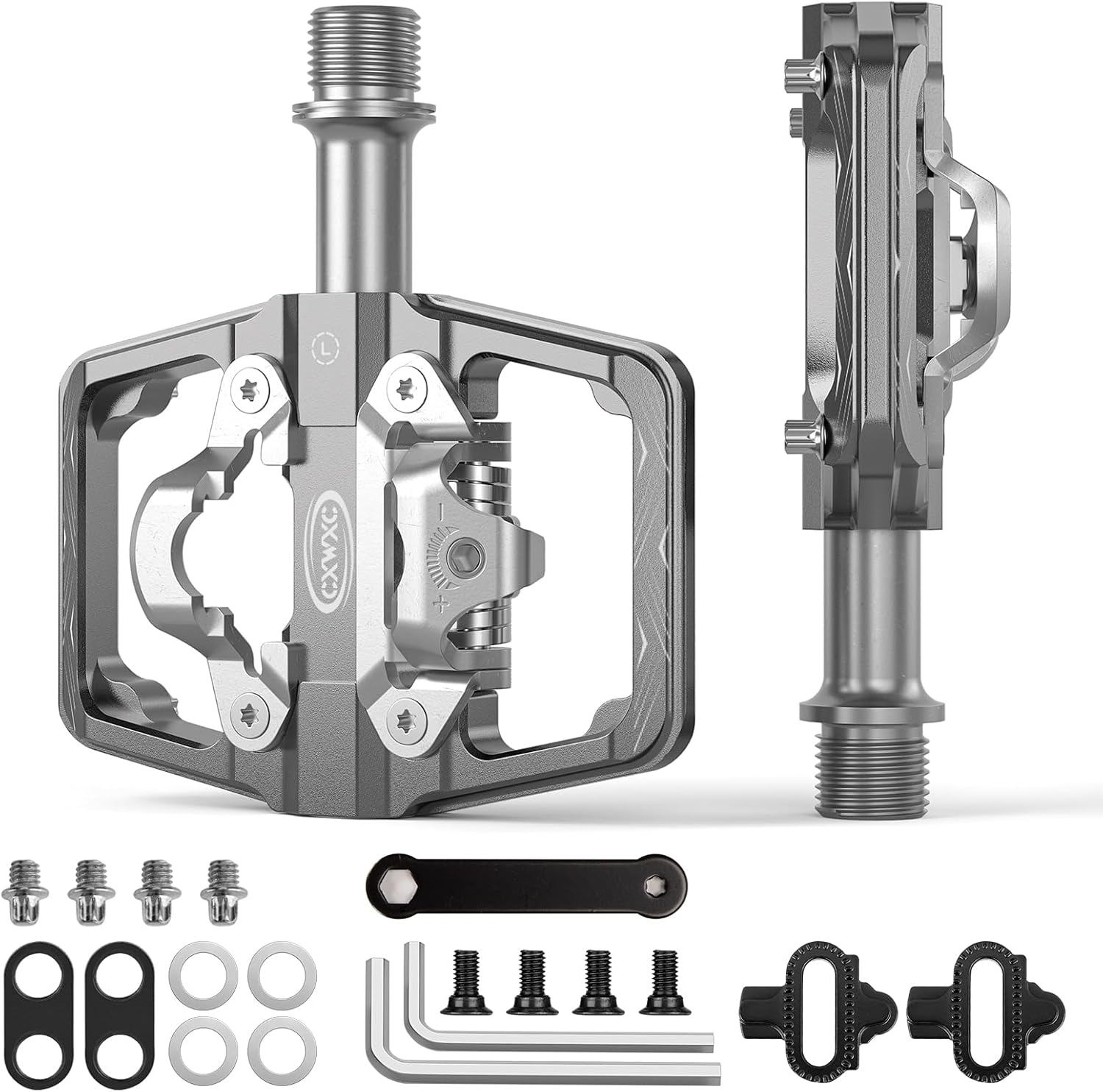 Pedali 2-in-1 per mountain bike Shimano SPD: doppia faccia flat e clipless con sgancio rapido (asse 9/16")