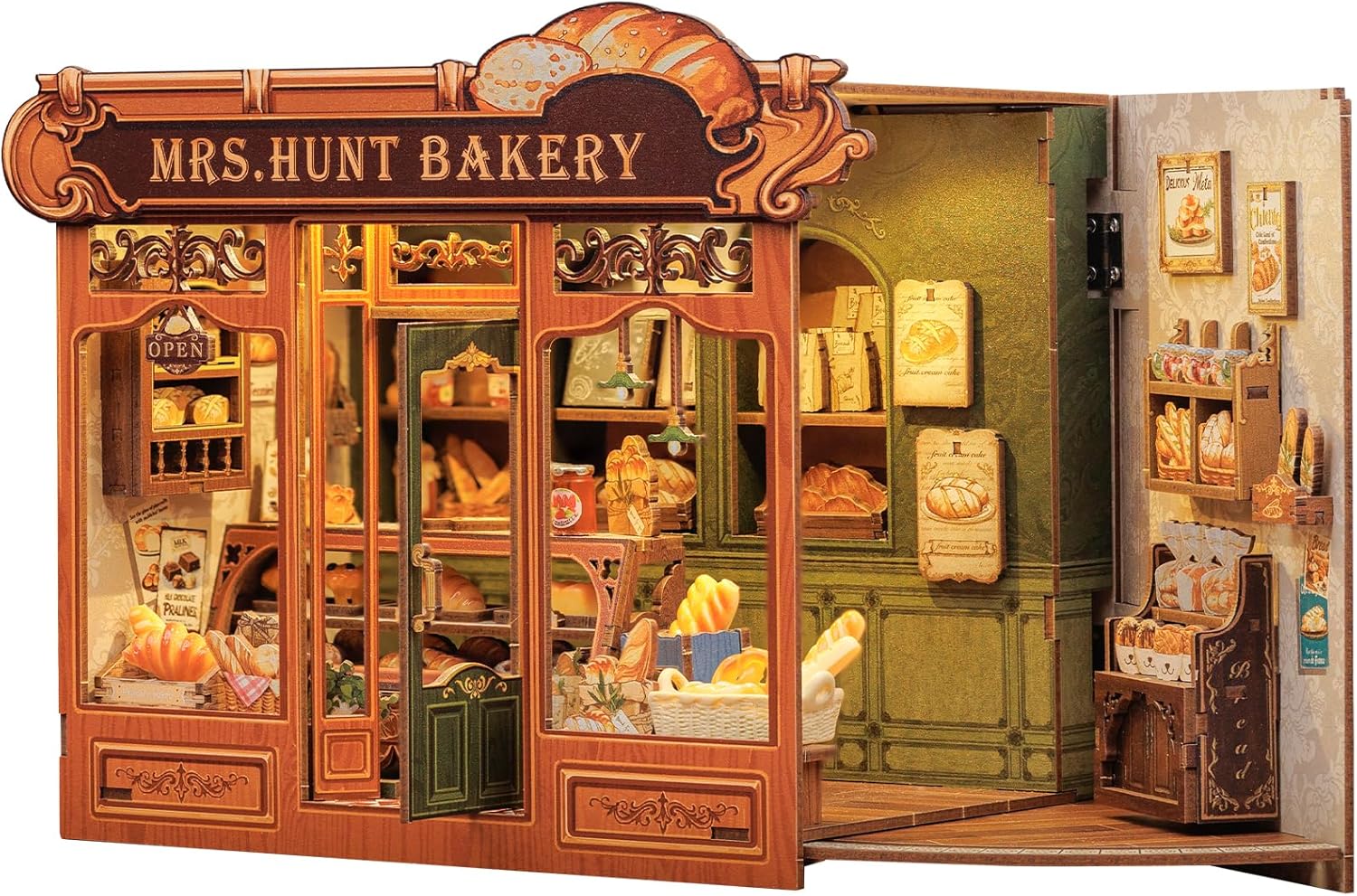Thumbnail 6 de CUTEBEE Owl Bookstore Book Nook Kit: DIY Miniature with LED Light