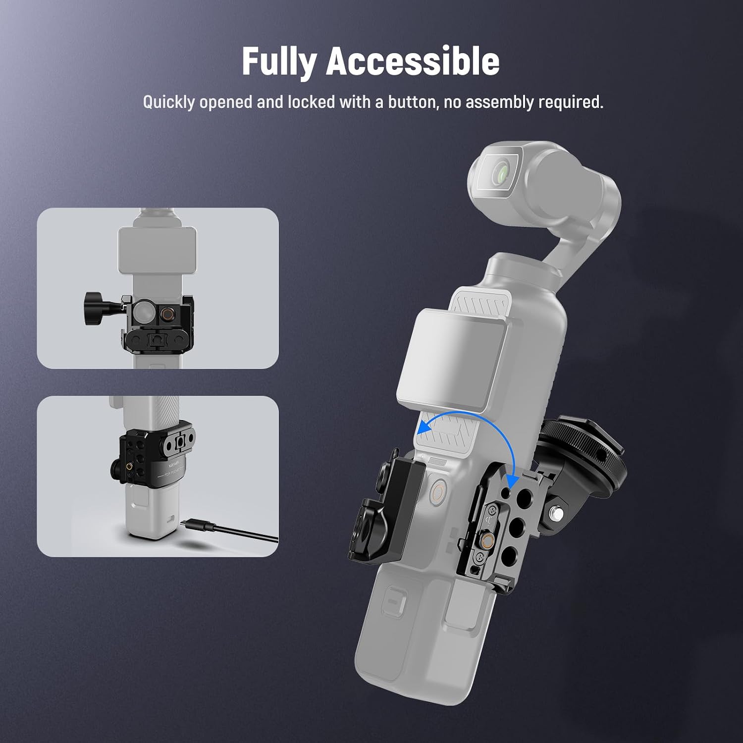 Detalle de NEEWER Pocket 3 Käfig & Action-Kamera Adapter AC009 PRO für DJI Osmo Pocket 3 & Action 2 Magnetic Mount