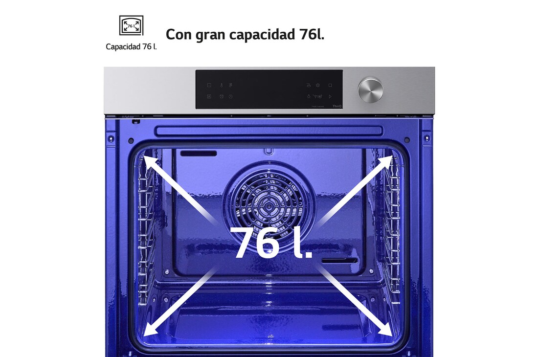 Detalle 2 de LG Instaview WSED7612S Horno 76 L A+ con freidora de aire 🍽