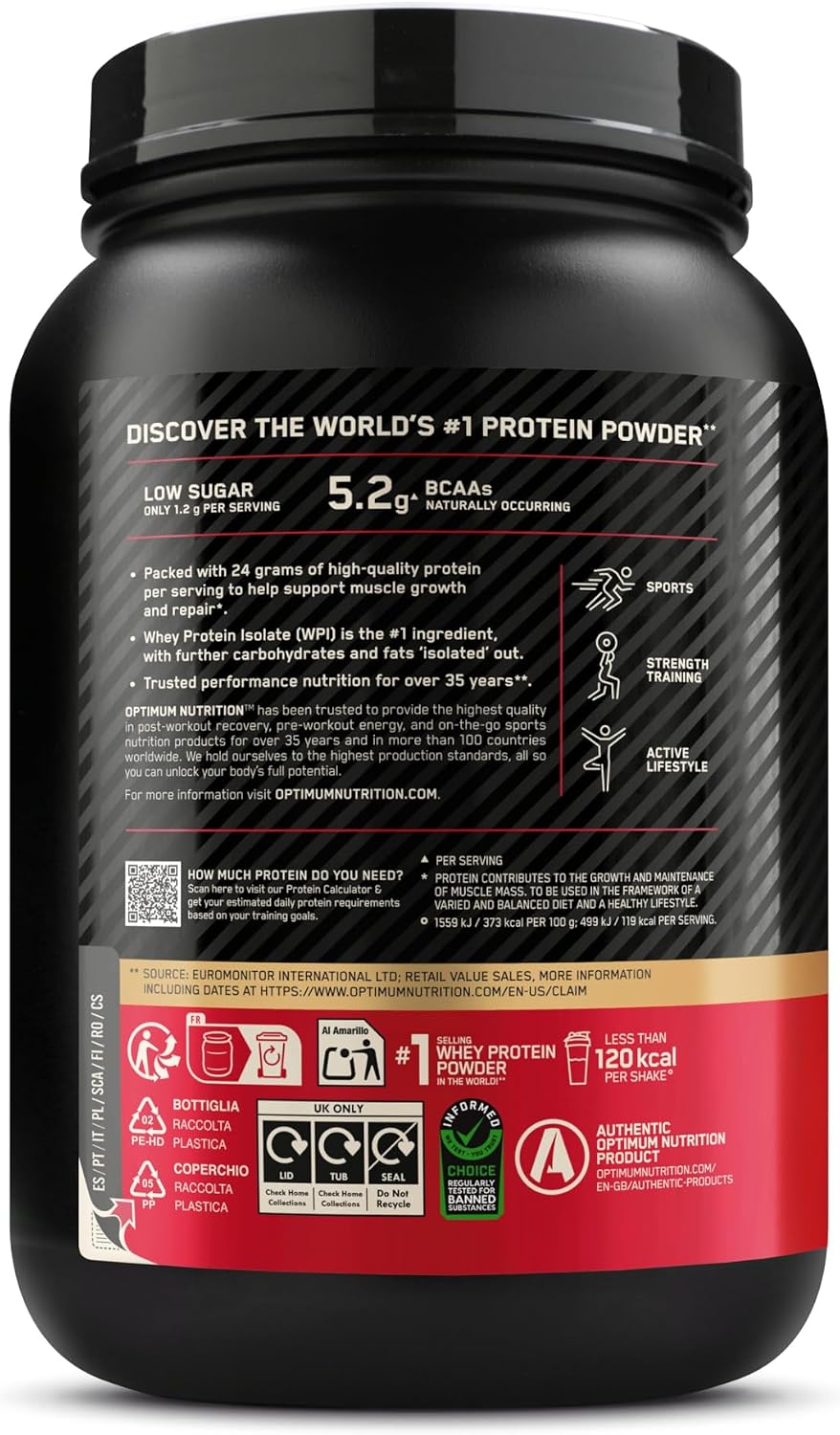 Thumbnail 6 de Optimum Nutrition Gold Standard 100% Whey Cookies and Cream 896 g