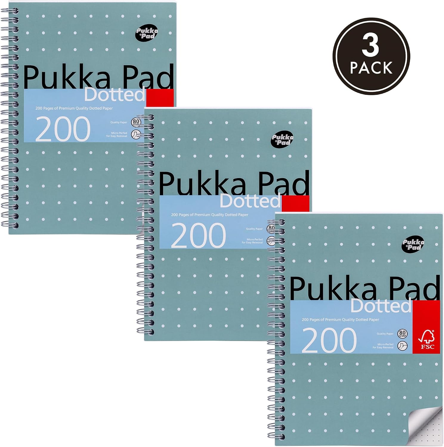 Thumbnail 1 de Pukka Pad Jotta, notatnik A5 w kropki, 200 stron, zestaw 3 szt.