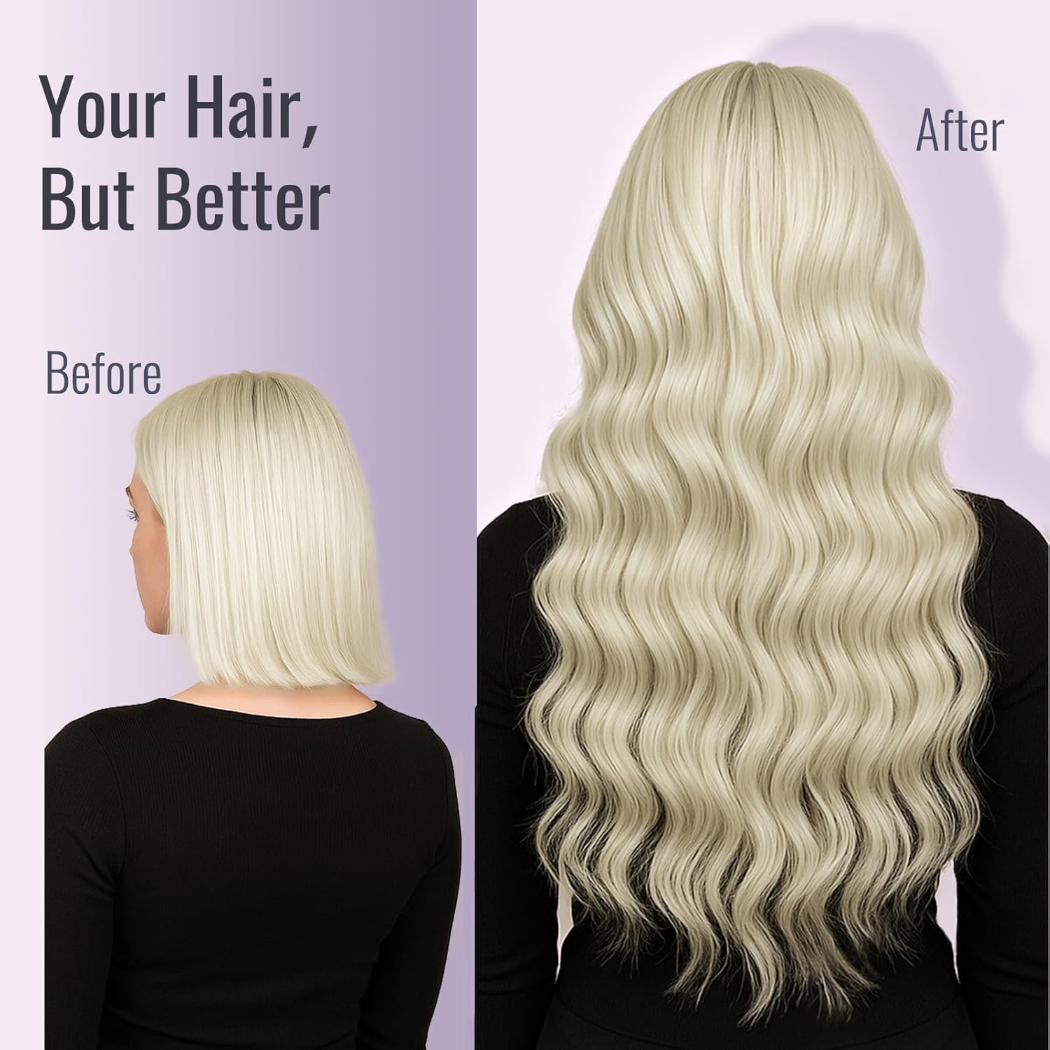 Thumbnail 5 de fshine Unsichtbare Tape-in Extensions aus Echthaar (Weissblond, 35 cm) – 20 Strähnen, 50 g, Farbe 1000