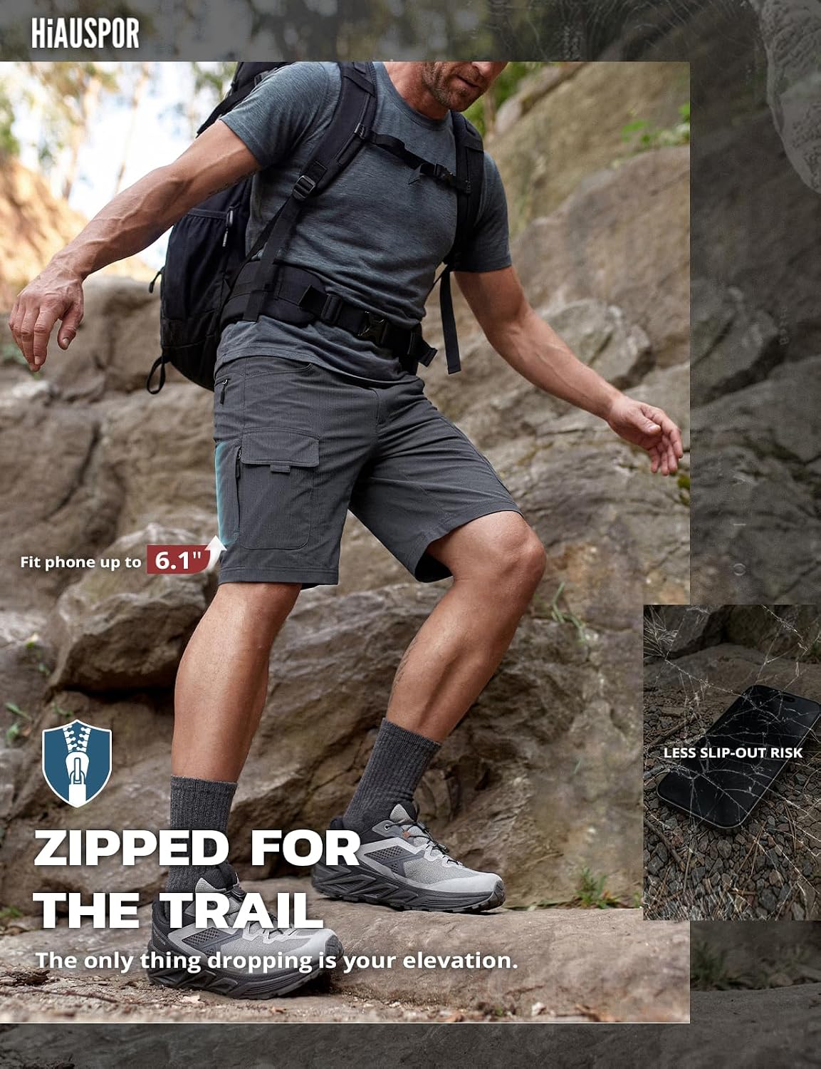Thumbnail 6 de Hiauspor Men's Hiking Cargo Shorts 9