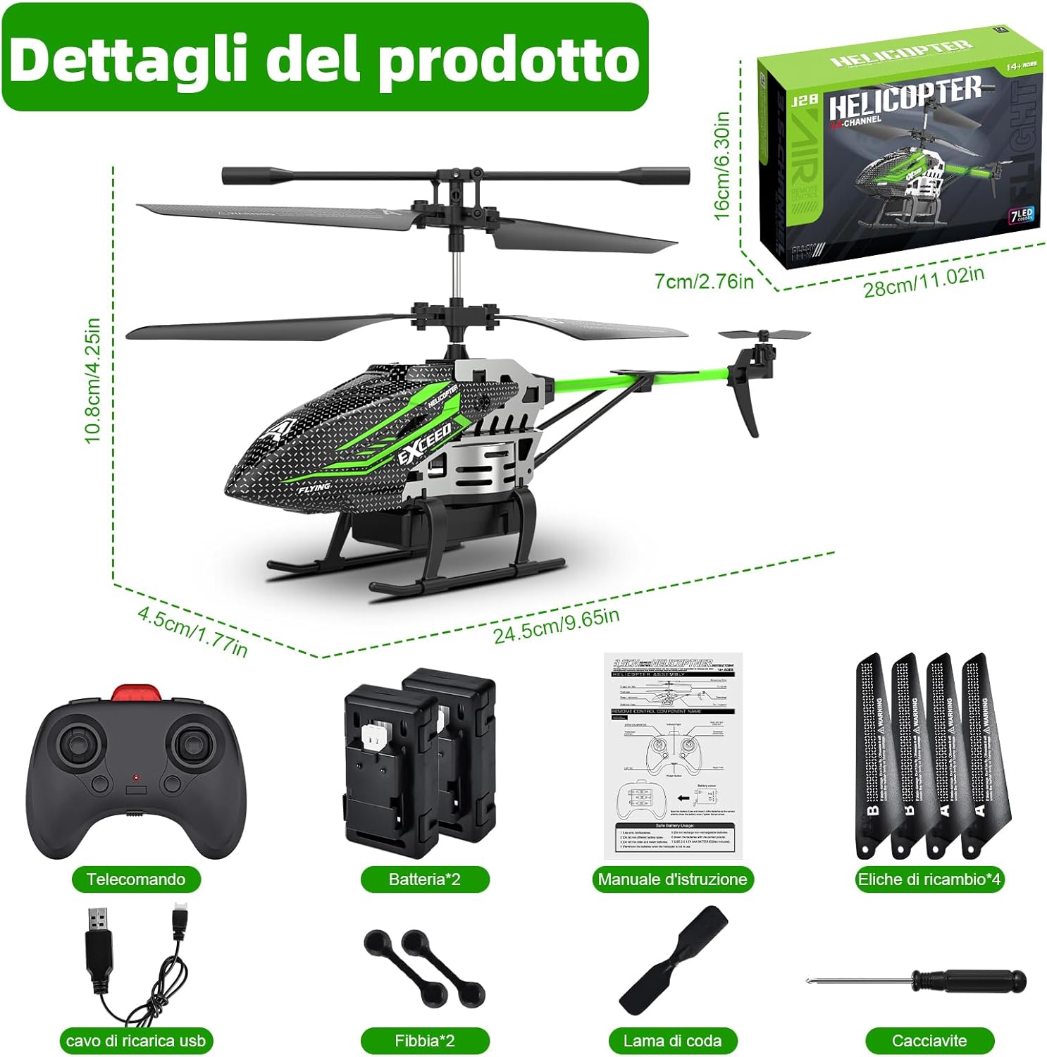 Thumbnail 4 de BuzzoXerex Elicottero RC 2.4G con LED