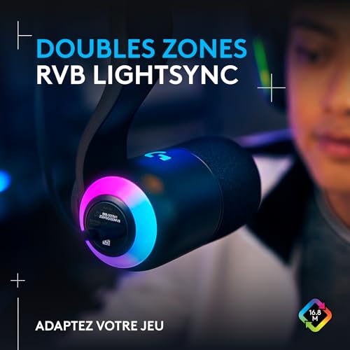 Detalle de Logitech G Yeti GX microphone gaming RGB dynamique avec LIGHTSYNC