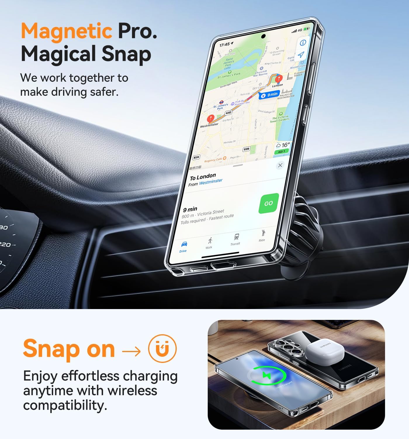Detalle de CANSHN Cover Magnetica Trasparente per Samsung Galaxy S26 Ultra 6,9" con Airbag e protezione fotocamera aggiornata