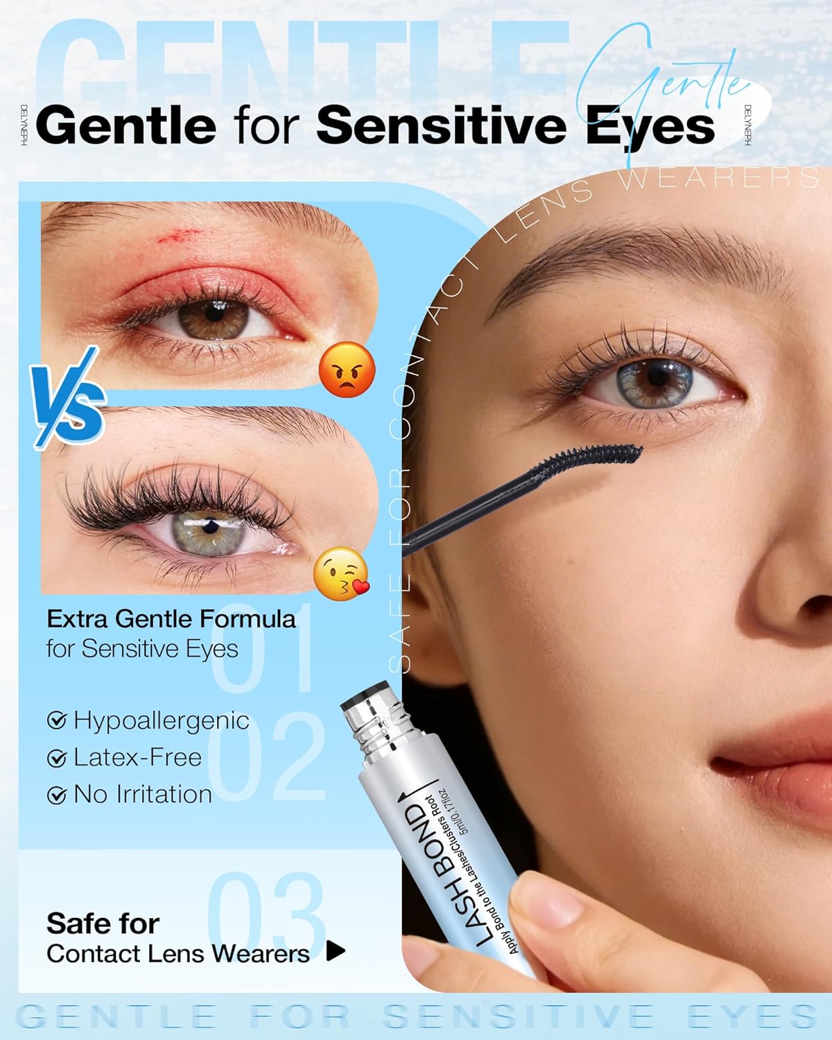 Detalle de Eyelash Glue: Waterproof Lash Bond & Seal 2-in-1 for Lash Clusters (5ml+5ml)