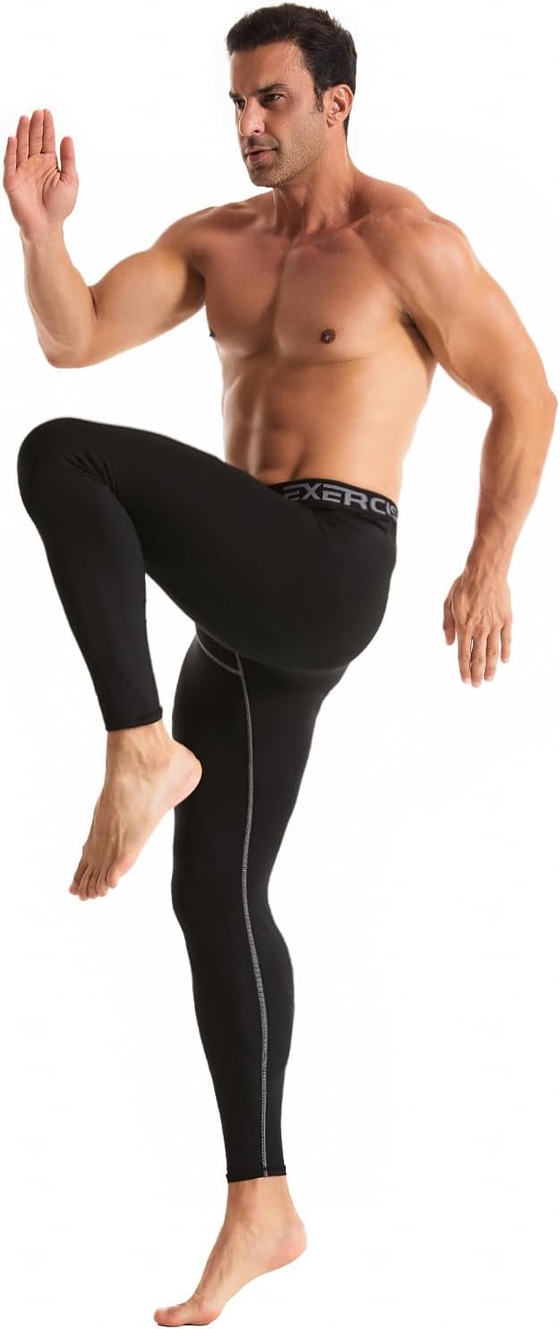 Detalle 2 de Celfaeree Men’s Compression Leggings, 4-Pack Lightweight Thermal Base Layers