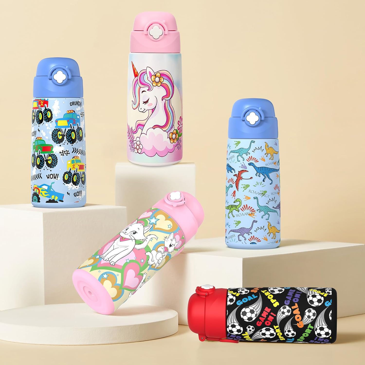 Thumbnail 5 de Ntswasd Girls Insulated Water Bottle (Mermaid) with Covered Pop-Up Straw, 500 ml