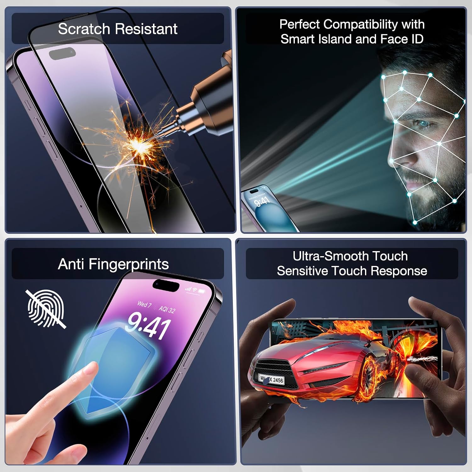 Detalle 1 de SIERDE 2-Pack iPhone 16 screen protector