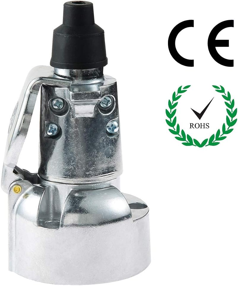 Detalle de Eacalyc 7 Pin Trailer Plug Socket: Metal, Waterproof, 12V European Type (N) for Truck, RV or Boat