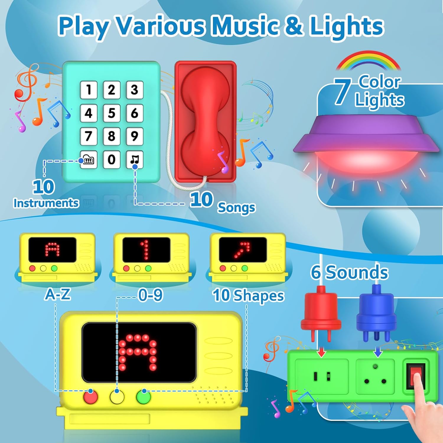 Detalle 2 de Musical Montessori Busy Board for 1-Year-Olds