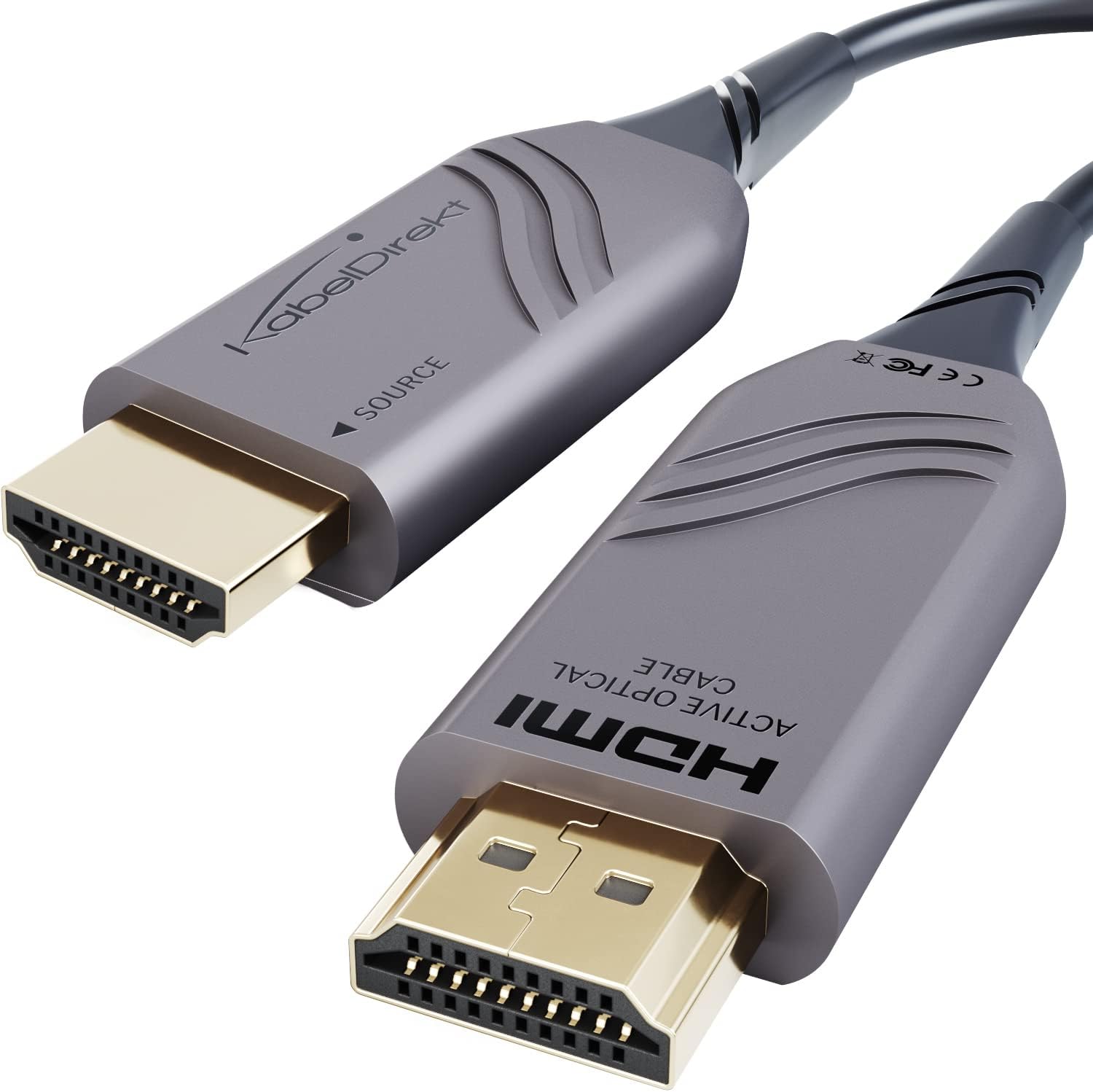 Detalle de KabelDirekt Optisches 8K HDMI 2.1 Kabel – Glasfaser, 10 m, 0% Signalverlust