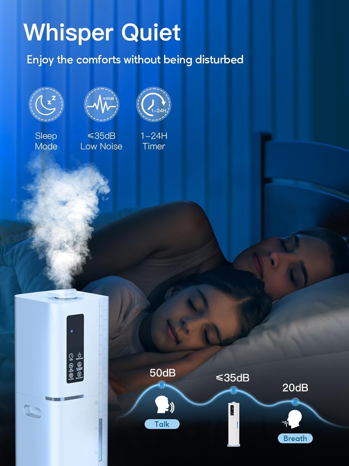Thumbnail 4 de Zeova 10L Humidifier 60H Runtime, Quiet Home 🌫