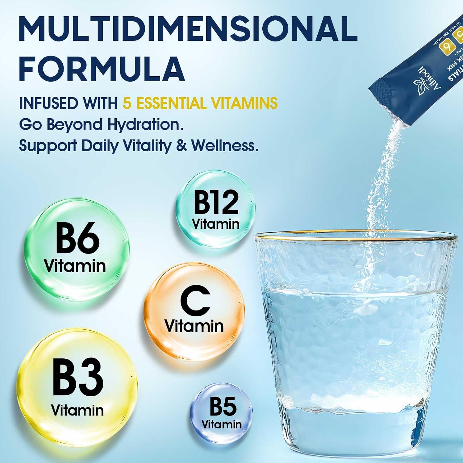 Detalle 1 de Aibiodi Electrolyte Powder Packets, Sugar-Free, Zero-Calorie, 24 Sticks