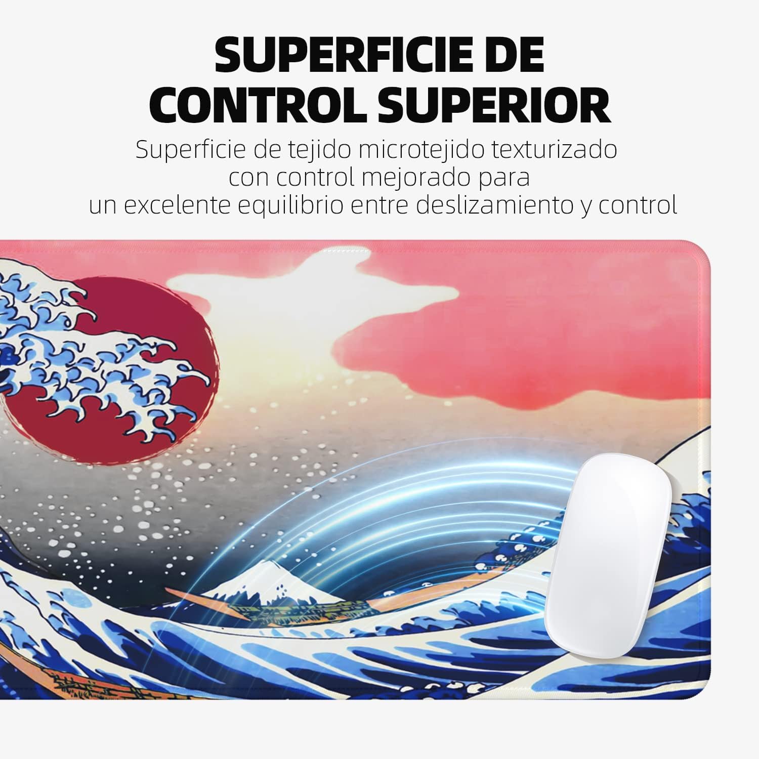 Detalle de EFISH Japan Art Kanagawa Surfing Mouse Pad (31.5 × 11.8 inches) XL