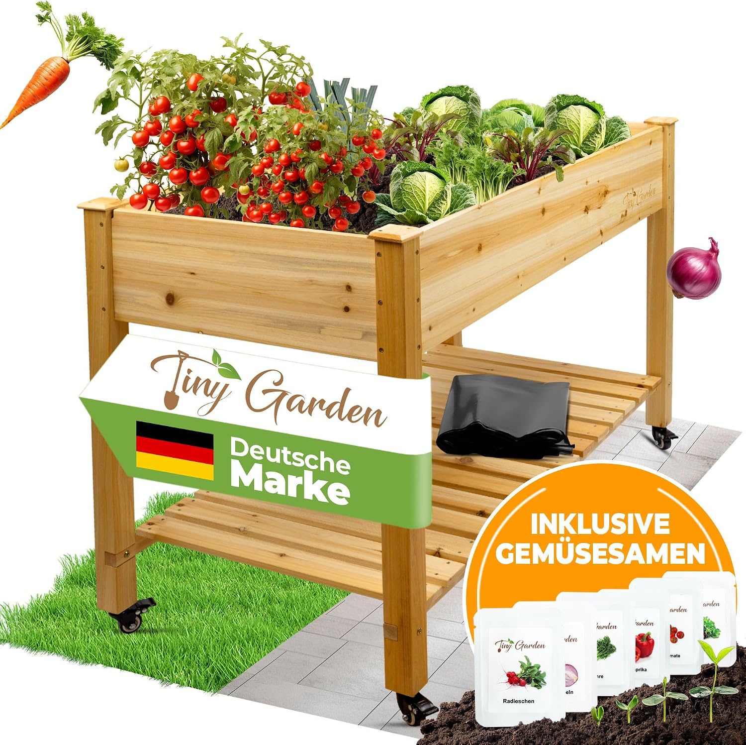 Detalle de Tiny Garden Hochbeet 122x59x81,5 cm