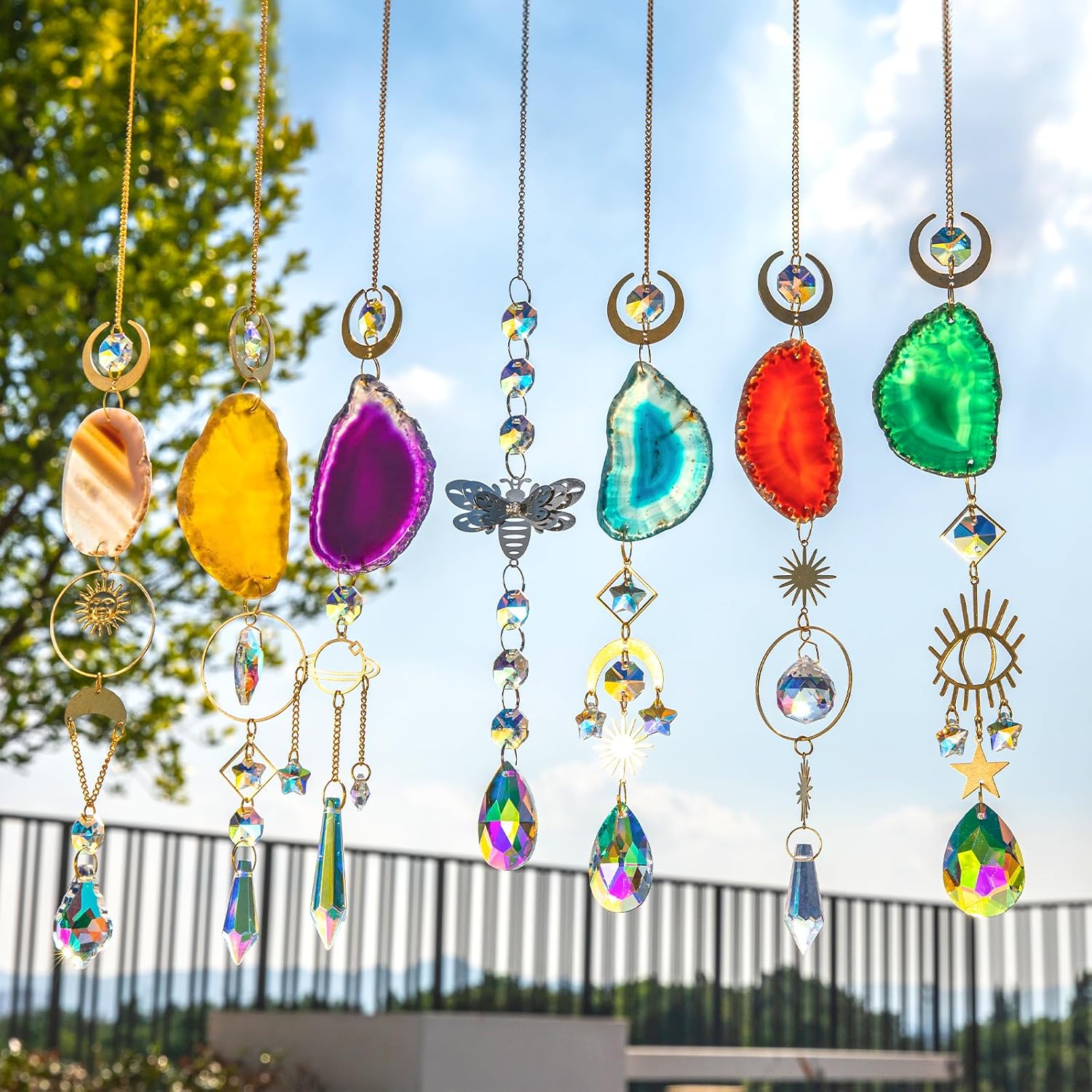 Thumbnail 2 de BlumWay 7-piece Sun Catchers for Windows with crystal prisms and hanging wind chimes