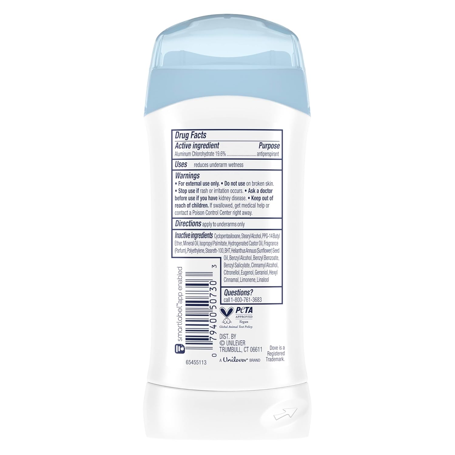 Detalle de Dove Invisible Solid Original Clean Antiperspirant Deodorant Stick (2 Count) for Women