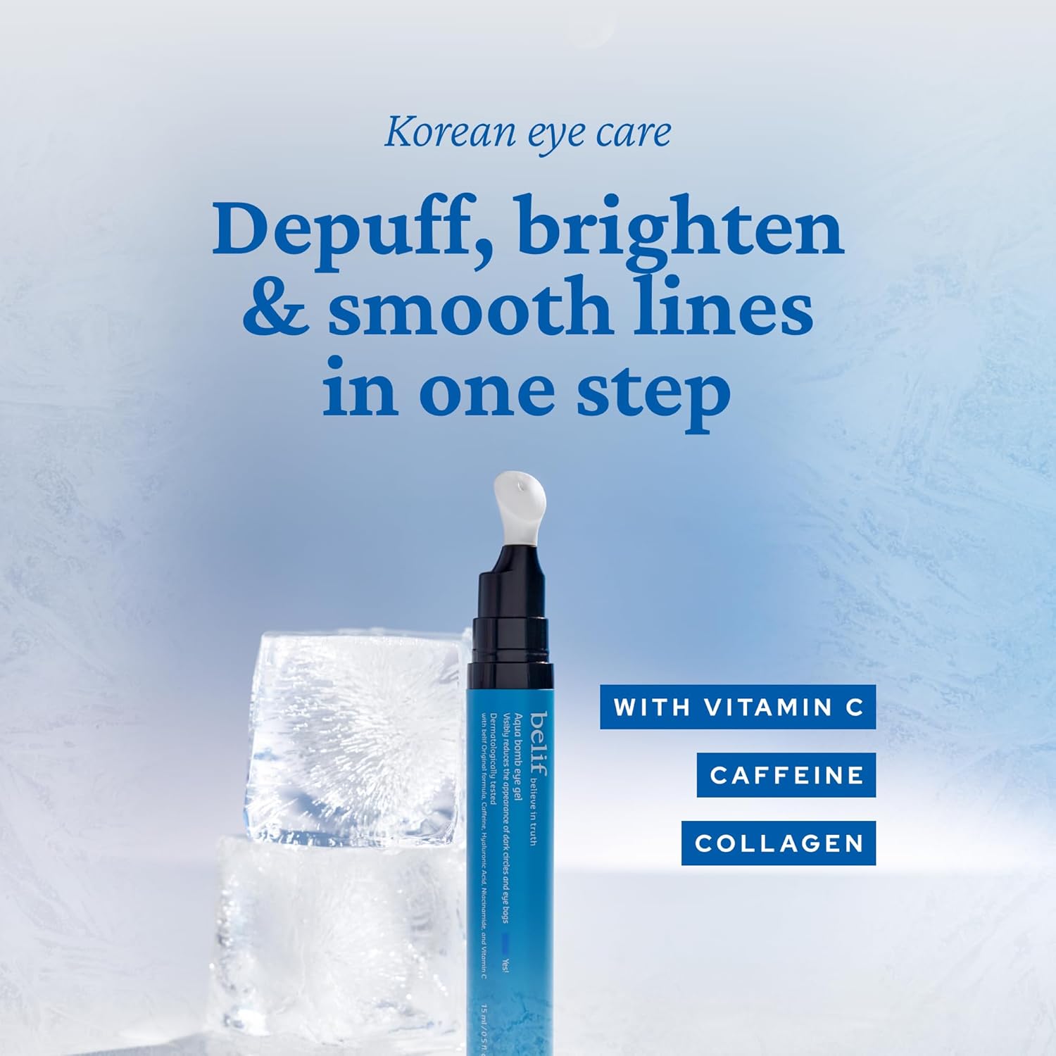 Detalle de belif Aqua Bomb Cooling Eye Gel: gels a base di caffeina e acido ialuronico per occhi freschi