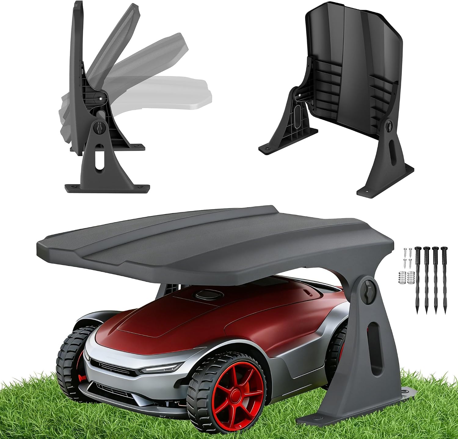 Detalle de UISEBRT Robot tosaerba garage con tetto pieghevole: protezione universale per il tuo rasaerba