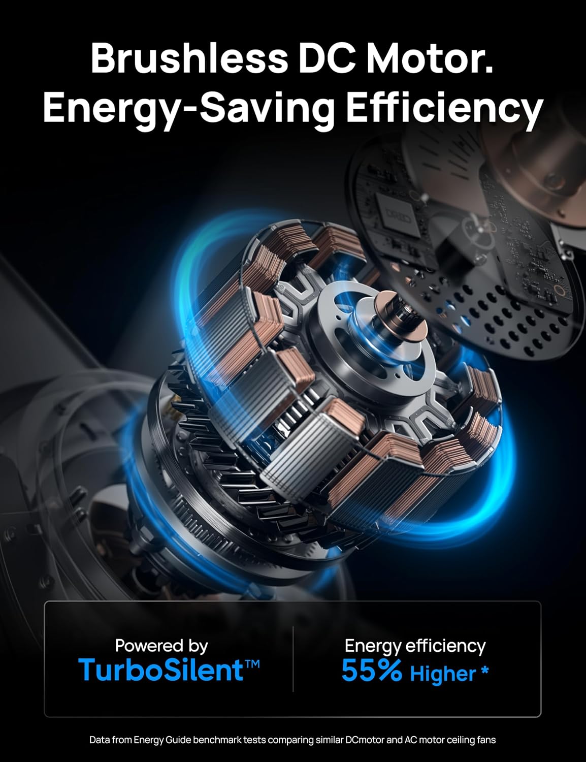 Thumbnail 6 de DREO 52 Inch Smart Ceiling Fan with Lights: Quiet, Colour-Tuned illumination and voice‑control