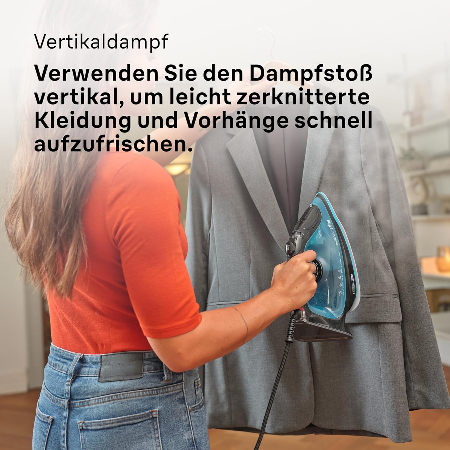 Thumbnail 3 de Braun TexStyle 5 SI5256 BL Dampfbügeleisen – FreeGlide 3D-Sohle, Präzisionsspitze & Vertikaldampf