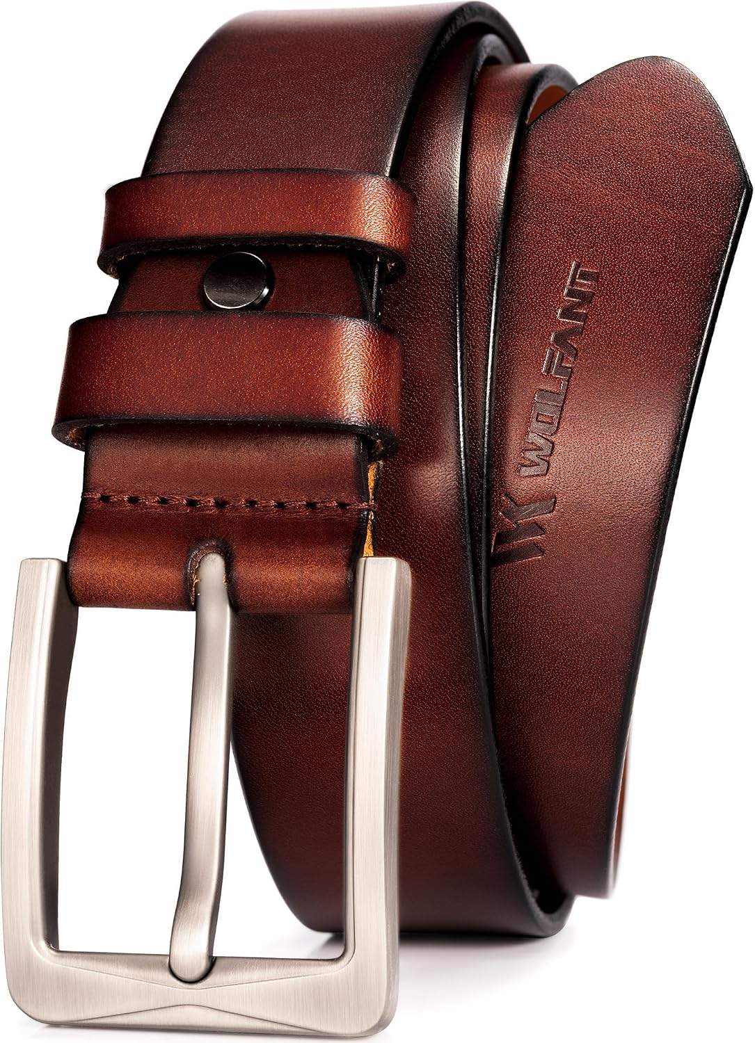 Thumbnail 6 de WOLFANT 1.5" Full Grain Leather Belt for Men (Gift Box) — 100% Italian Solid Leather
