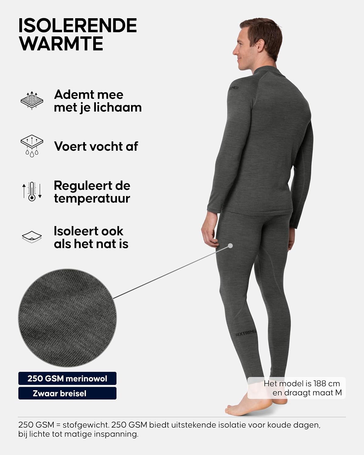 Detalle 2 de DANISH ENDURANCE 183000 thermoset voor heren van merinowol, 250 g/m²