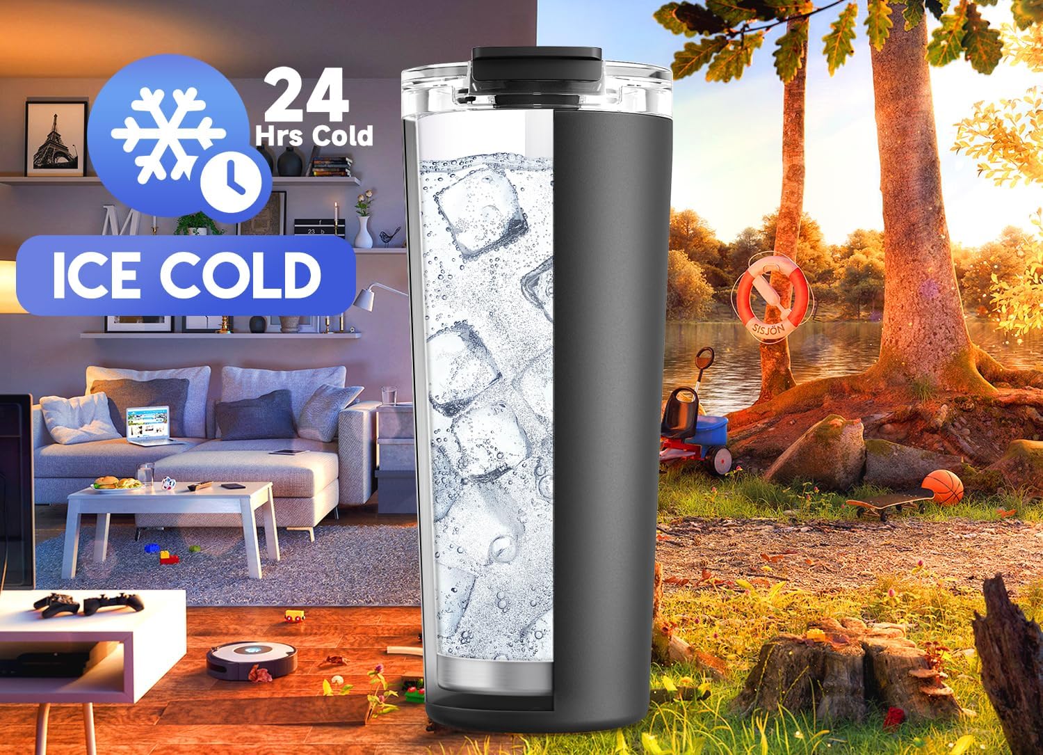 Detalle de Meoky 24 oz Travel Coffee Mug ⚡
