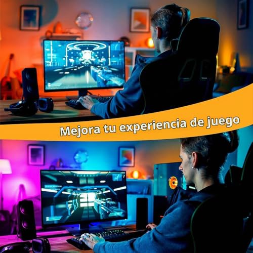 Detalle de SANSUN tira LED RGB 5050 de 2 m para TV, USB, mando y sincronización musical