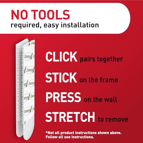 Detalle de Command 15 lb & 10 lb Large and Medium Picture Hanging Strips (56 Strips) – Damage-Free Hangers for White Walls
